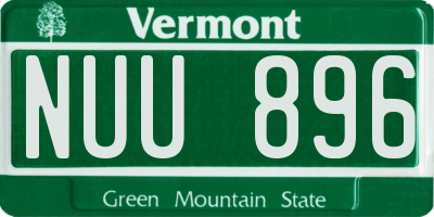 VT license plate NUU896