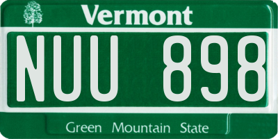 VT license plate NUU898