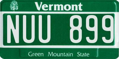VT license plate NUU899
