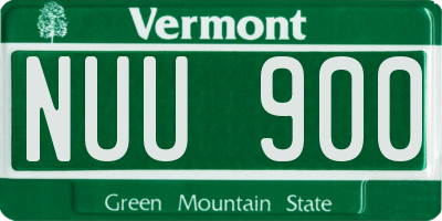 VT license plate NUU900