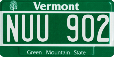 VT license plate NUU902