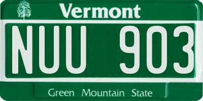 VT license plate NUU903
