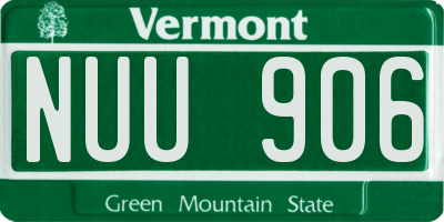 VT license plate NUU906