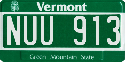 VT license plate NUU913