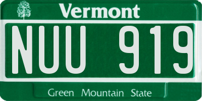 VT license plate NUU919