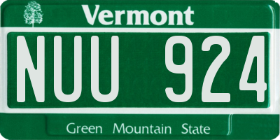 VT license plate NUU924