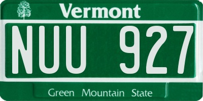 VT license plate NUU927