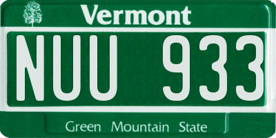 VT license plate NUU933