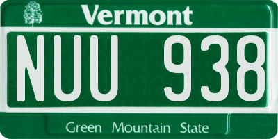 VT license plate NUU938
