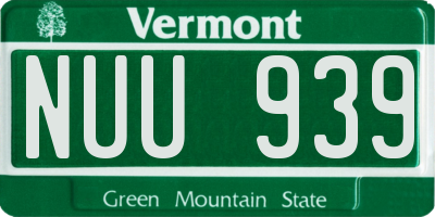 VT license plate NUU939