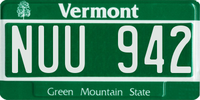 VT license plate NUU942