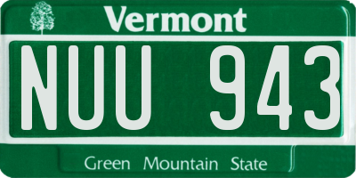 VT license plate NUU943