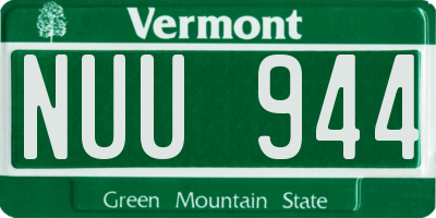 VT license plate NUU944
