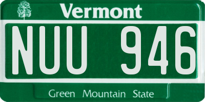 VT license plate NUU946