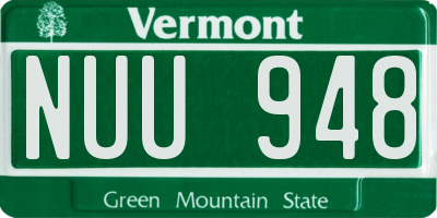 VT license plate NUU948