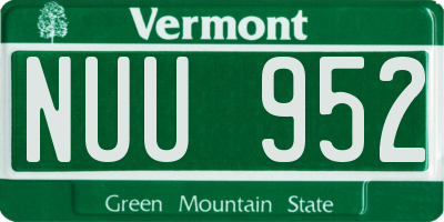 VT license plate NUU952