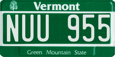 VT license plate NUU955