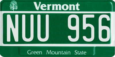 VT license plate NUU956