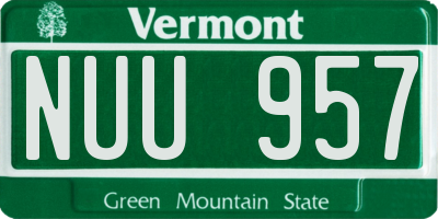 VT license plate NUU957