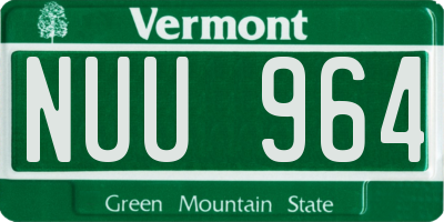 VT license plate NUU964