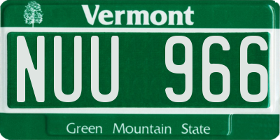 VT license plate NUU966