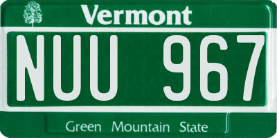 VT license plate NUU967