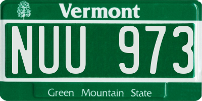 VT license plate NUU973