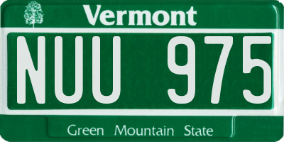 VT license plate NUU975