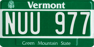 VT license plate NUU977