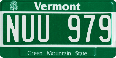VT license plate NUU979