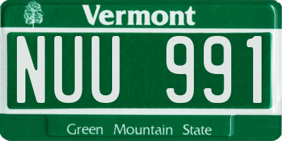 VT license plate NUU991