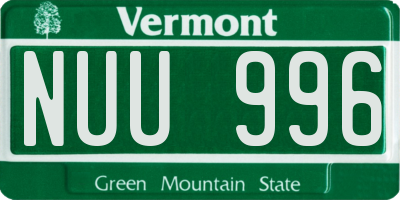 VT license plate NUU996