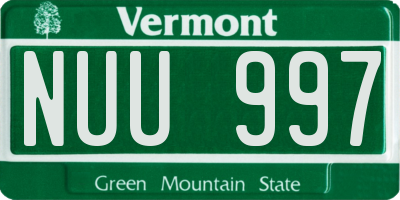 VT license plate NUU997