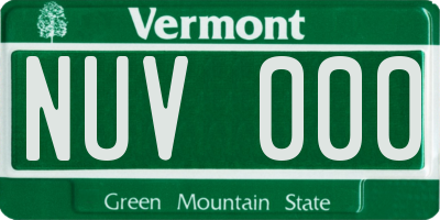 VT license plate NUV000