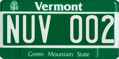 VT license plate NUV002