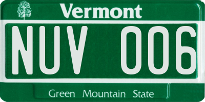 VT license plate NUV006
