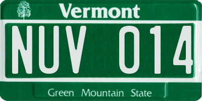 VT license plate NUV014
