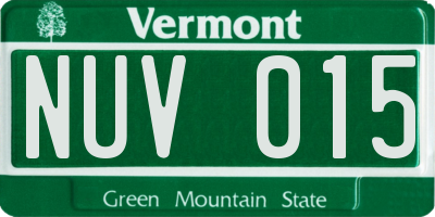VT license plate NUV015