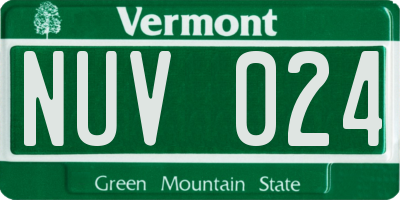 VT license plate NUV024