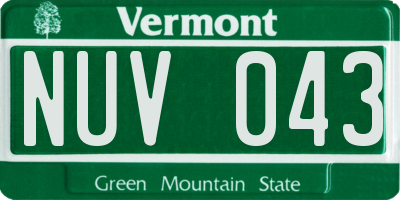 VT license plate NUV043