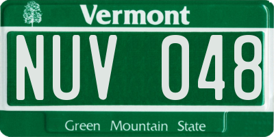 VT license plate NUV048