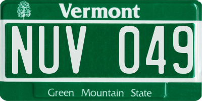 VT license plate NUV049