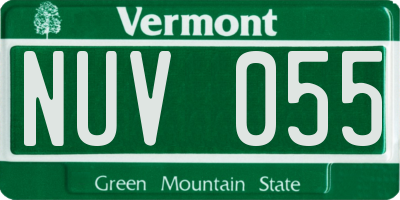 VT license plate NUV055