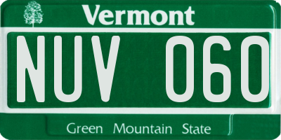 VT license plate NUV060