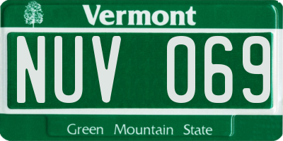 VT license plate NUV069