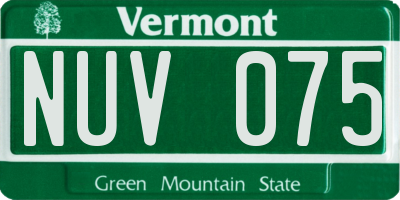 VT license plate NUV075