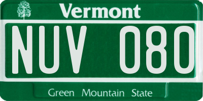 VT license plate NUV080