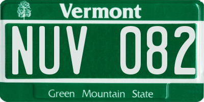 VT license plate NUV082