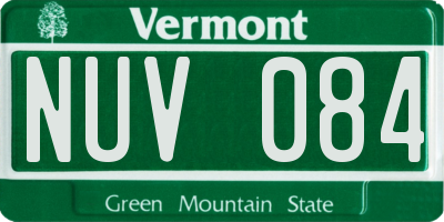 VT license plate NUV084