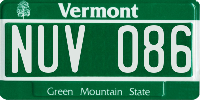 VT license plate NUV086